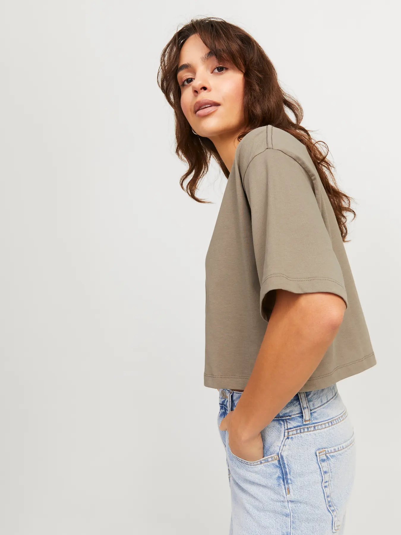 JJXX - T-shirt - Cropped Latte/brindle - Andrea