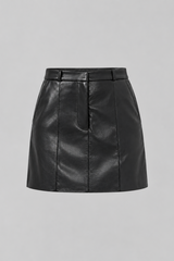 Anine Bing - Nederdel - Black Recycled Leather - Benedict Mini Skirt