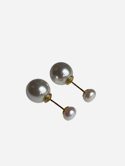 Andcopenhagen - Earrings - 18 carat gold plated 925 sterling silver - Sophie small double pearl