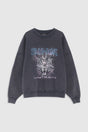 ANINE BING Miles Sweatshirt Leo Muse i Washed Black med oversized pasform, rund hals, lange ærmer, ribkanter og grafisk print på fronten packshot