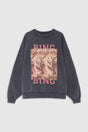 Oversized sweatshirt fra Anine Bing i vasket sort med tigermotiv packshot