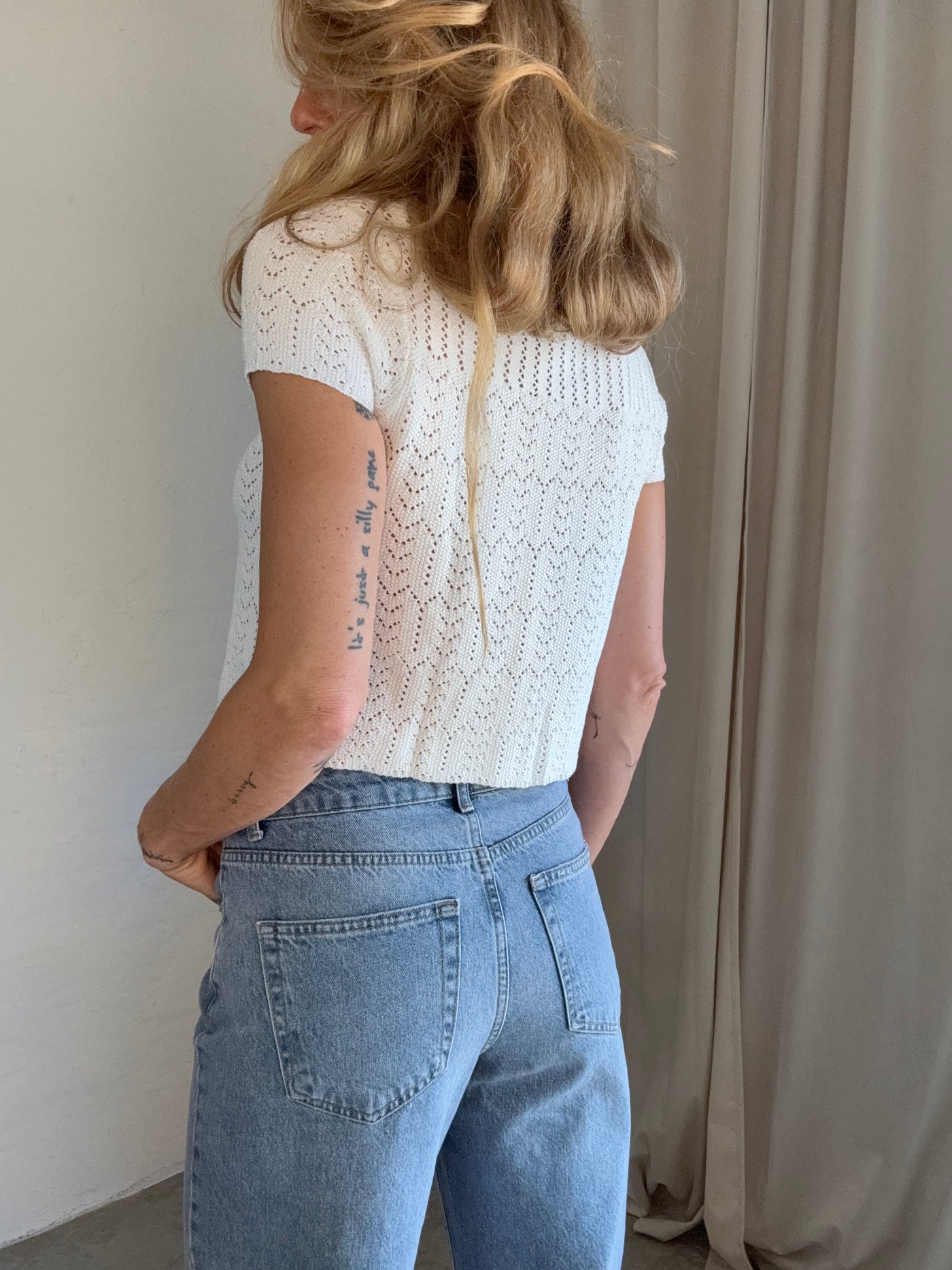 Sassy Copenhagen - Strikket top  - Hvid blonde - Ella ( preorder)