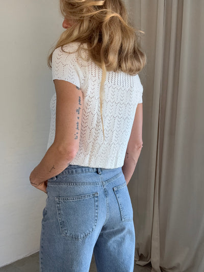 Sassy Copenhagen - Strikket top  - Hvid blonde - Ella ( preorder)