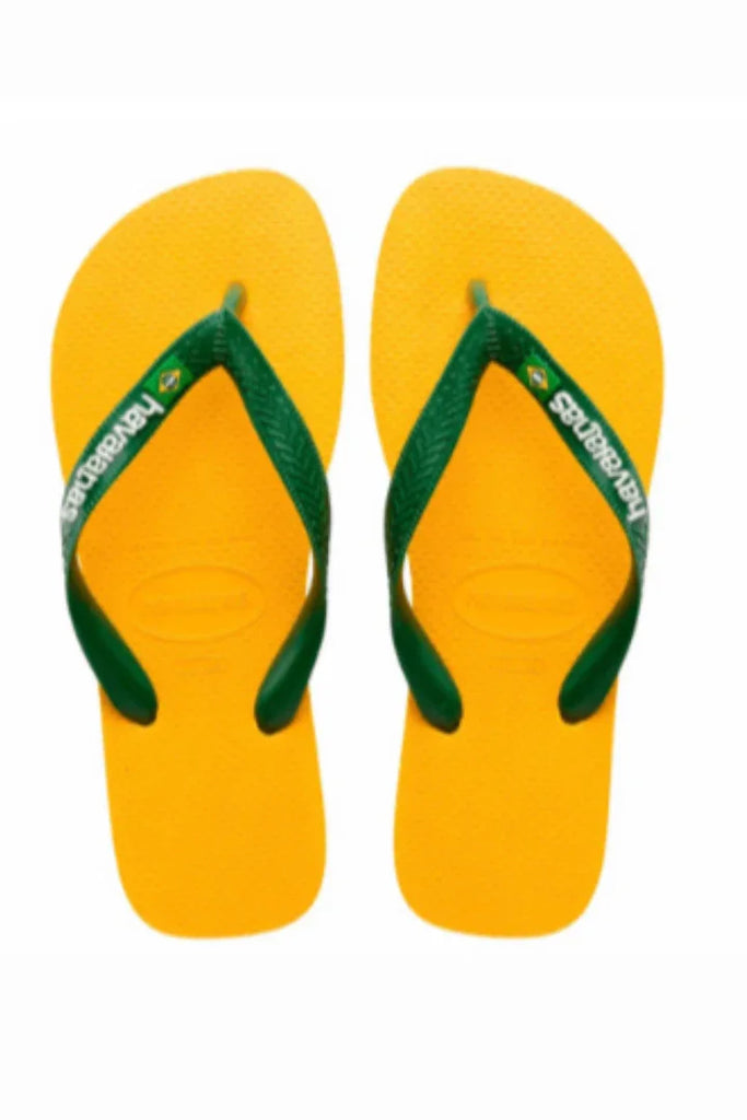 HAVAIANAS Brasil logo pop yellow flip flops sss