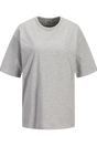 Grå T-shirt med rund hals, korte ærmer og teksten "JJXX STUDIO" på forsiden.