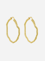 Andcopenhagen - Earrings hoops - 18 carat gold plated 925 sterling silver - Sicca big Gold