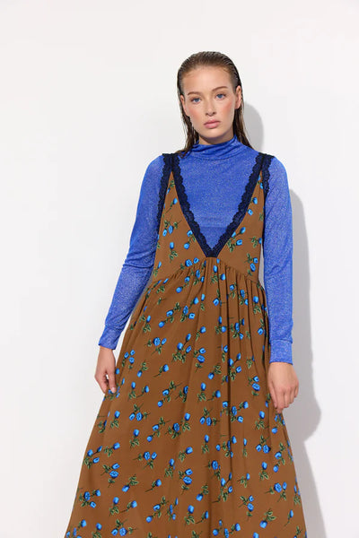 Oversize long dress - Choco and blueberry - Beate - Female