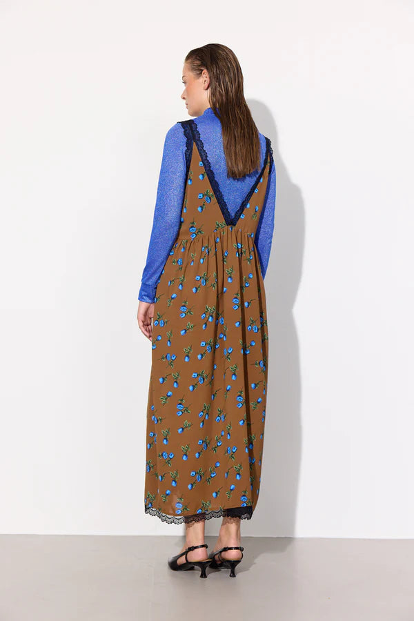 Oversize long dress - Choco and blueberry - Beate - Female