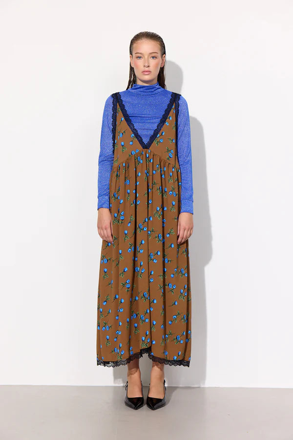 Oversize long dress - Choco and blueberry - Beate - Female