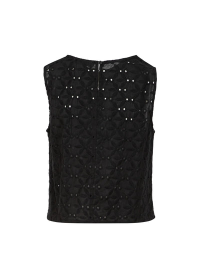 CC Heart - Top - Sort broderi anglaise - Allie