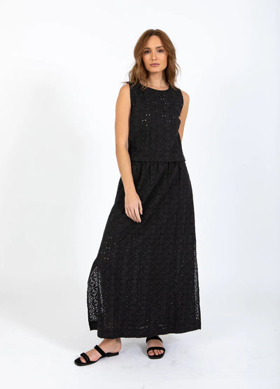 CC Heart - Top - Sort broderi anglaise - Allie