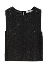 CC Heart - Top - Black embroidery anglaise - Allie