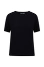Sort T-shirt med rund hals og korte ærmer. Enkel og regulær pasform, ideel til basisgarderoben.
