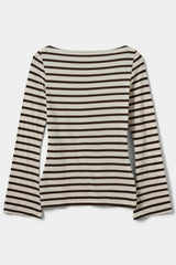 Sofie schnoor women - T-shirt - Brown Striped - Cecesw