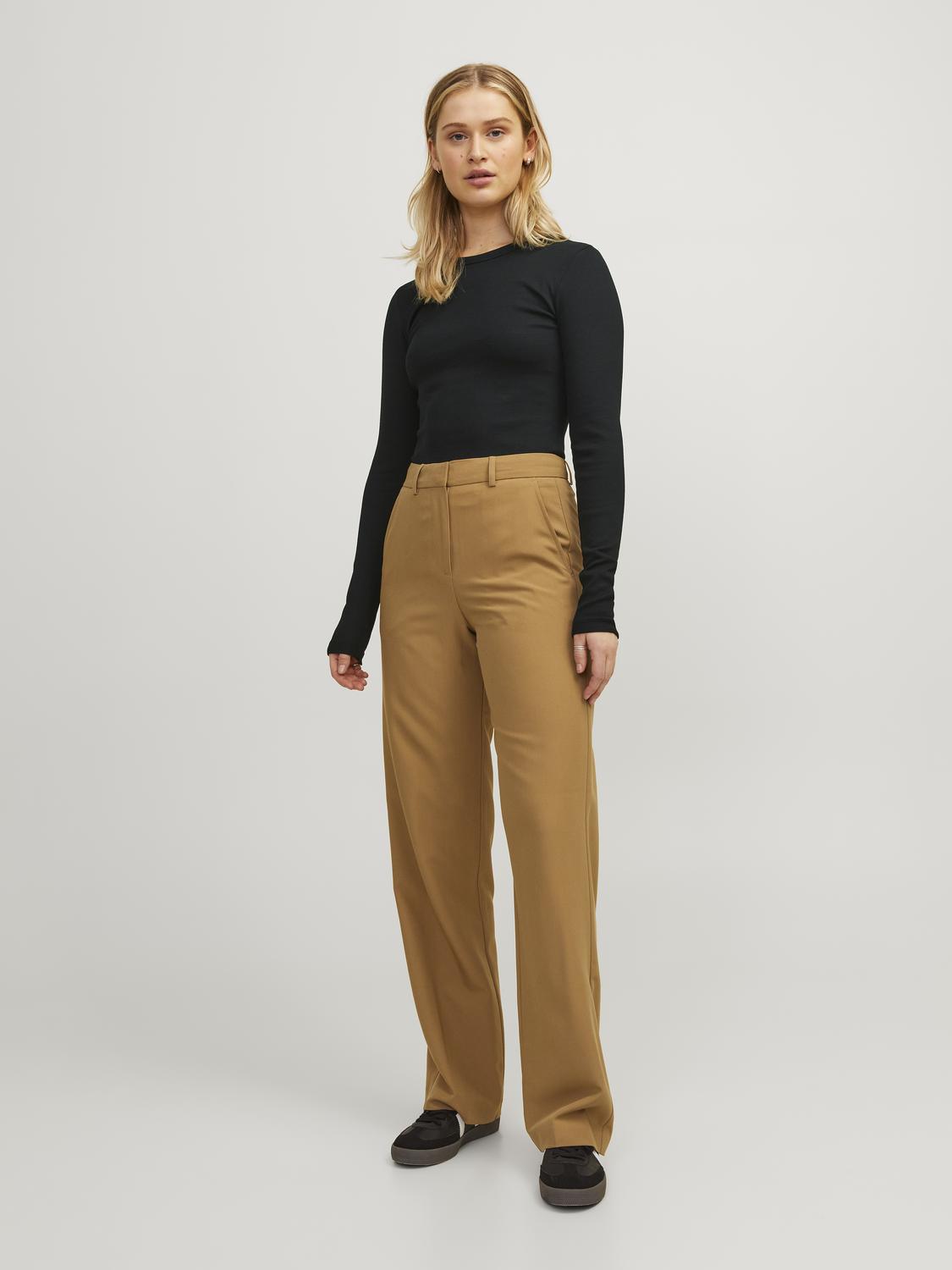 JJXX - Rib langærmet t-shirt - Sort - Freya