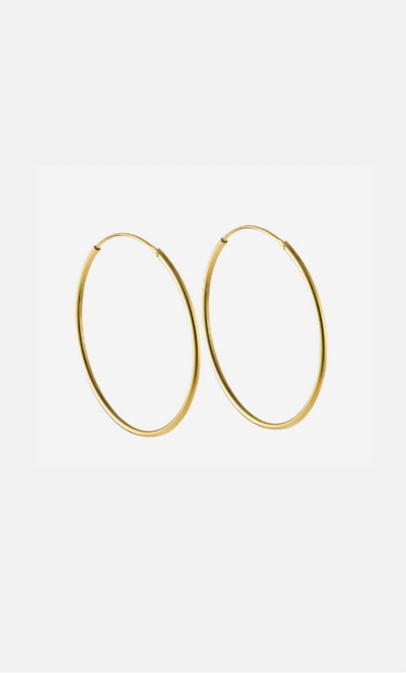 Andcopenhagen - Earrings hoops - 18 carat gold plated 925 sterling silver - Large Dia classic