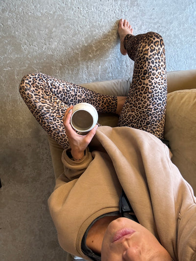 Leopard Velour Leggings - Angela - Hunkøn