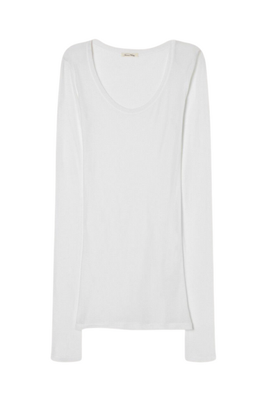 American Vintage - Langærmet t-shirt - Blanc White - Massachuetts