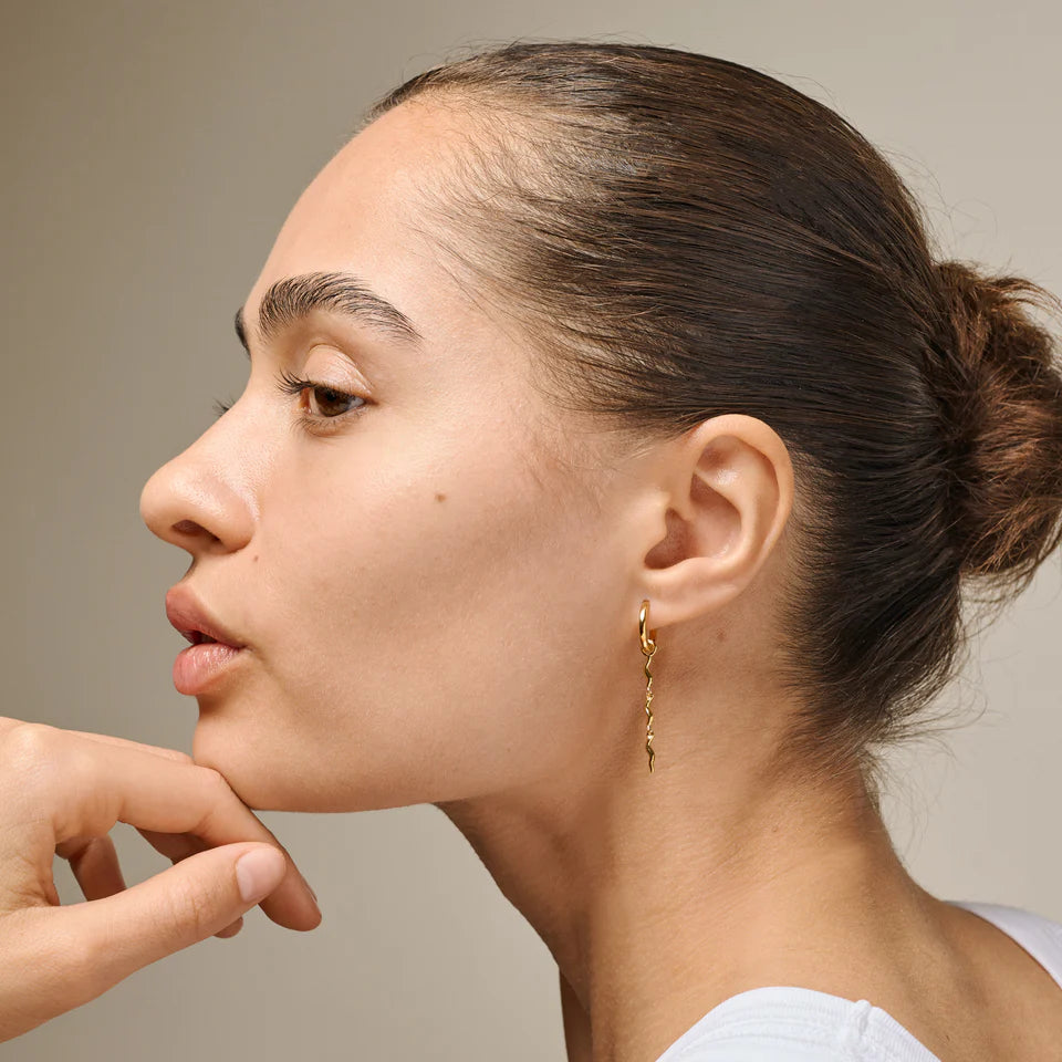 Enamel - Big Wave Earring - Gold