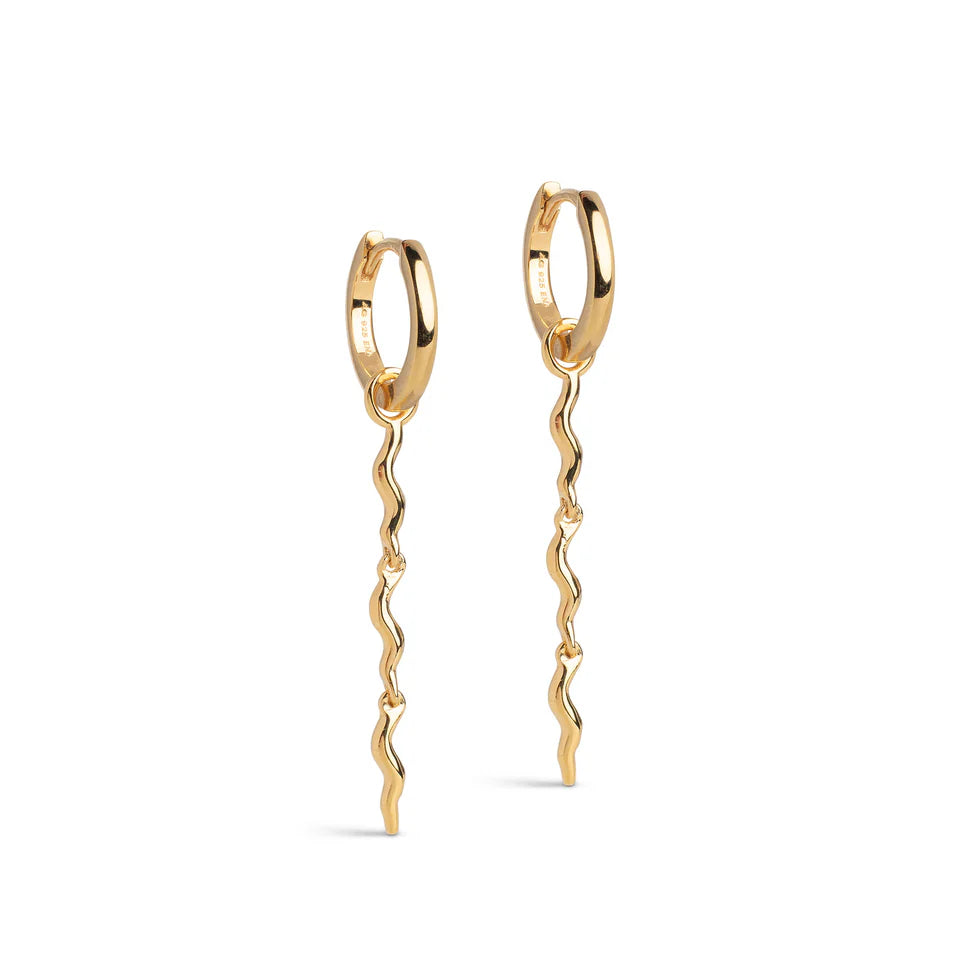 Enamel - Big Wave Earring - Gold