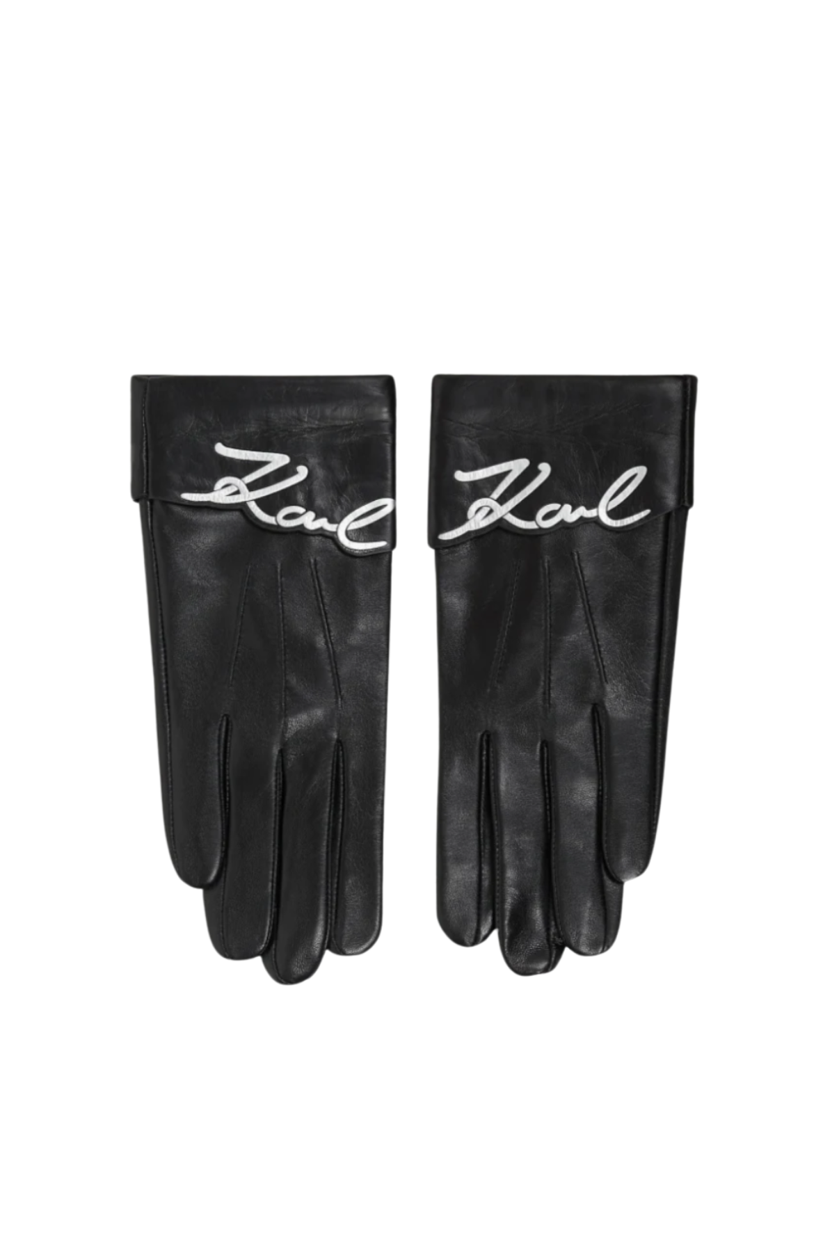 Karl Lagerfeld -  Læder handsker - Sort - SIGNATURE LEATHER FF GLOVE
