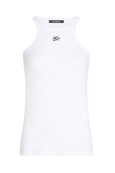 Karl Lagerfeld - Tank top - White - Autograph tank - Stilkompagniet.dk
