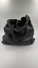 Bottega Veneta - Braided Handle Leather Tote - sort skuldertaske - secondhand