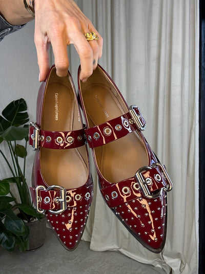 Copenhagenshoes - Ballerina - Future vibes - Patent burgundy