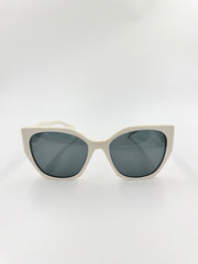 Prada Cat-Eye Oversized – solbriller – hvide statement solbriller – secondhand