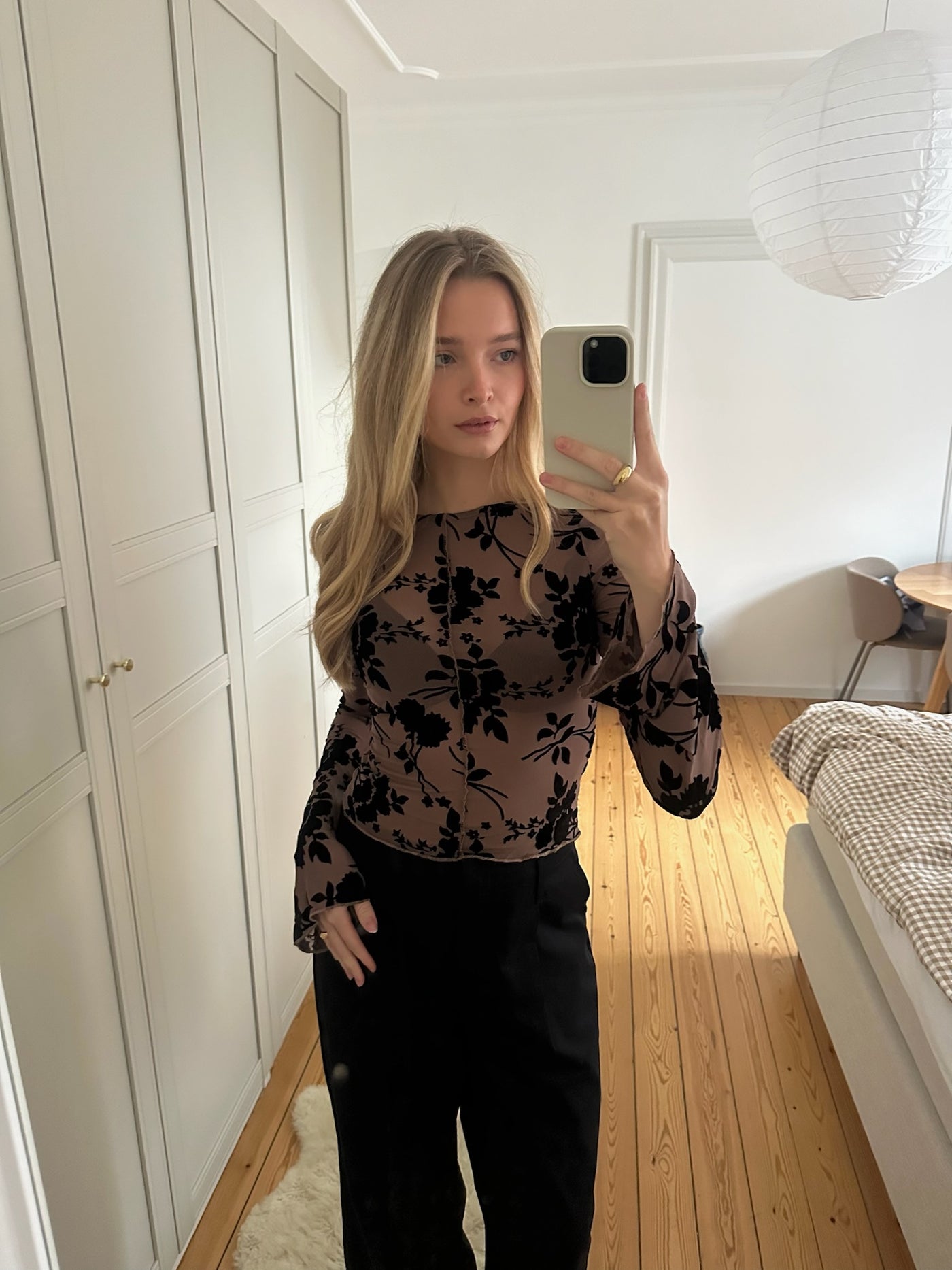 Sassy Copenhagen - Mesh bluse - Brun/Sort - Sadie