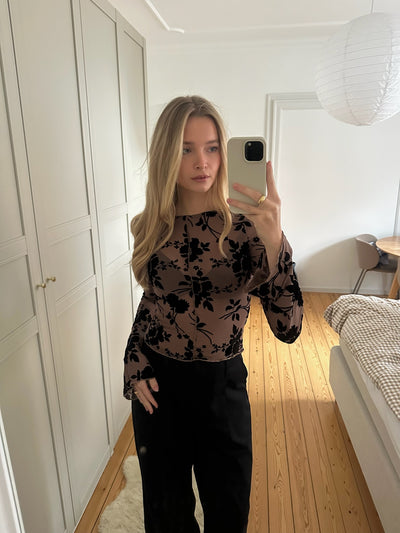 Sassy Copenhagen - Mesh bluse - Brun/Sort - Sadie