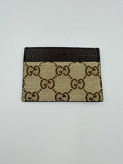 Gucci GG Canvas Card Holder - kortholder - beige/brun monogram kortholder - secondhand