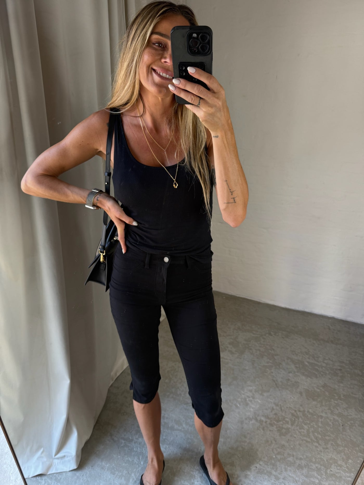 Pieces - Capri bukser - Sort - Skinwear