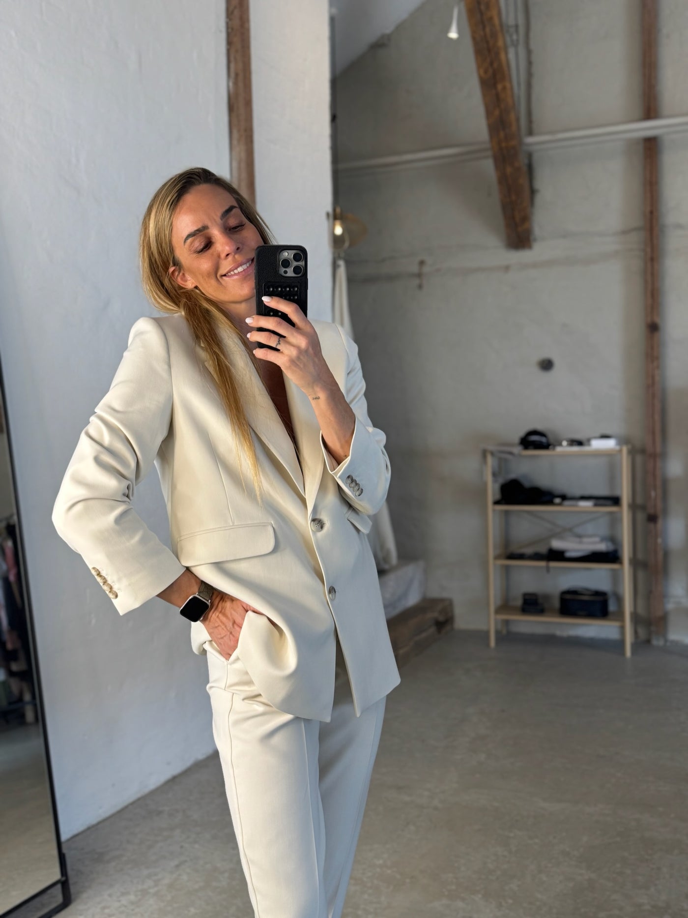 Selected Femme - Pants - Birch - Rita-Ria cropped