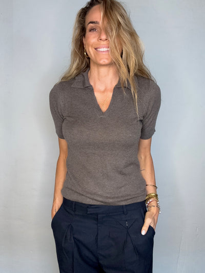 My Essential Wardrobe - T-shirt - Major Brown Melange - Polly