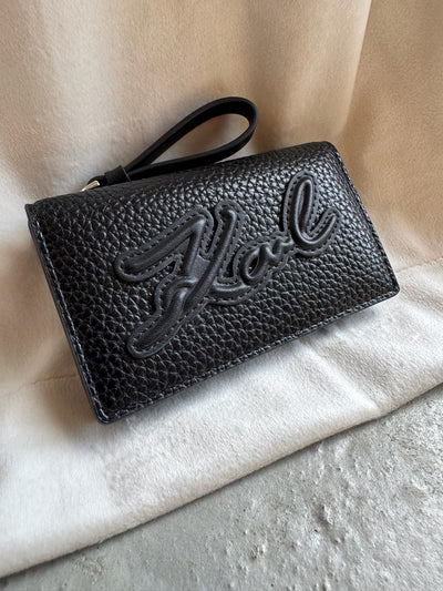 Pung -  Black - SKUARE FLAP ZIP CH GRAINY - Karl Lagerfeld