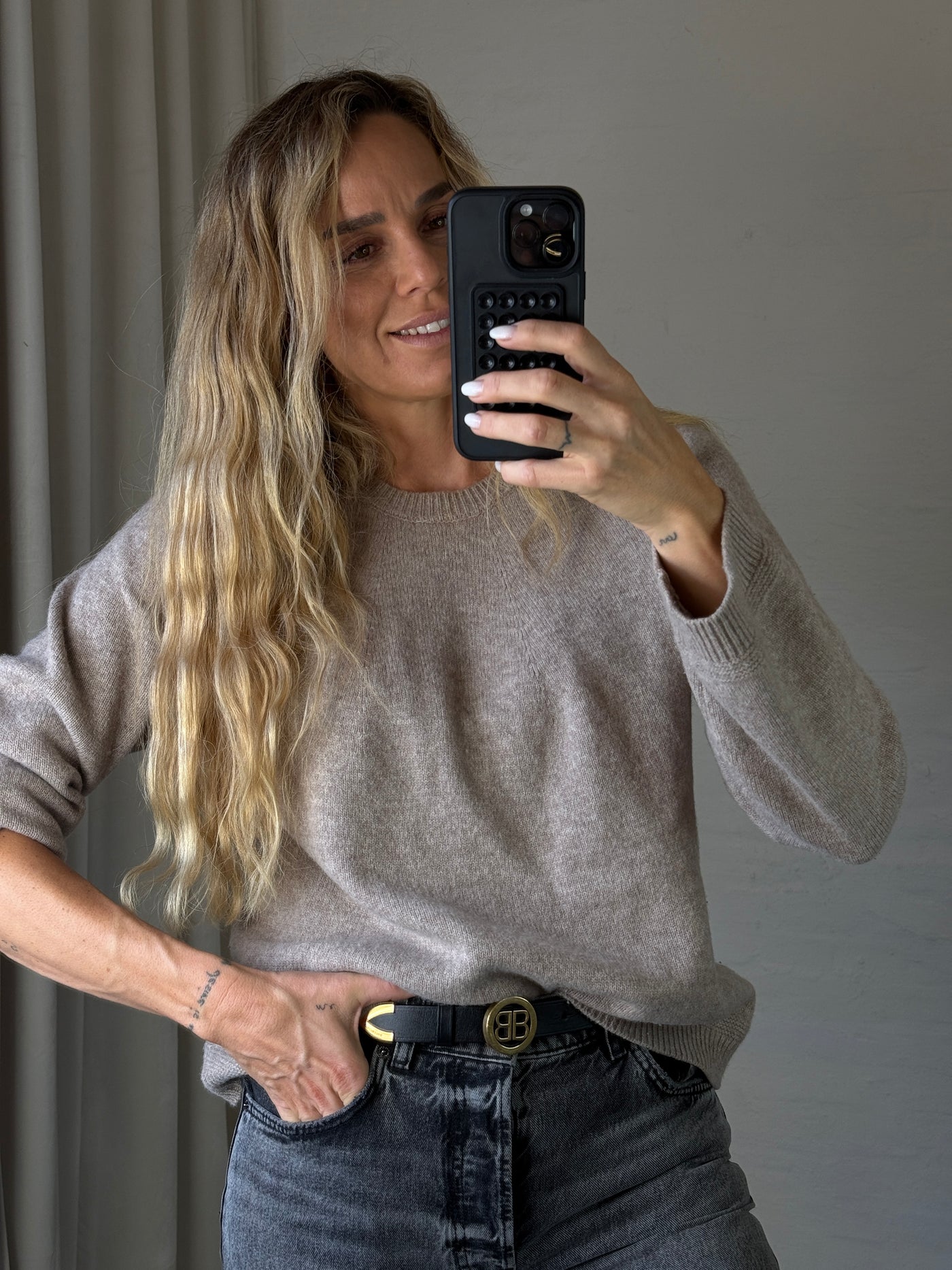 Andcopenhagen - Oversize Cashmerebluse Mocca - 100% cashmere strik - Eleni