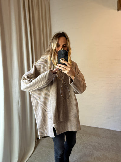 The Garment - Strik - Beige Melange - Como Giant