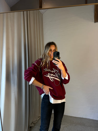 Anine Bing - Sweatshirt - Burgundy - Miles Chenille