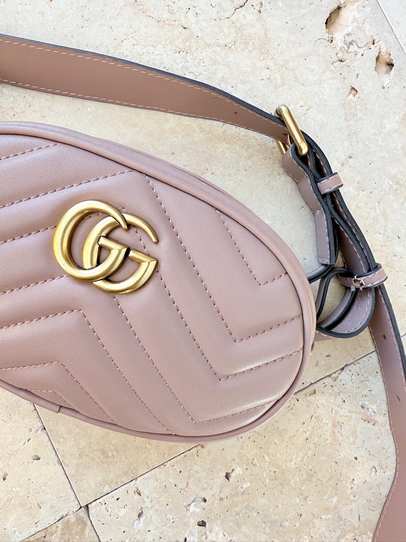 Gucci - GG Marmont bæltetaske - Dusty pink - Secondhand