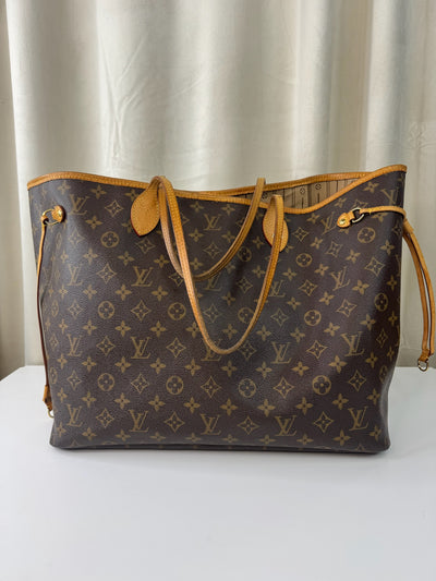 Louis Vuitton -  Monogram Neverfull MM - Brun/beige - Secondhand