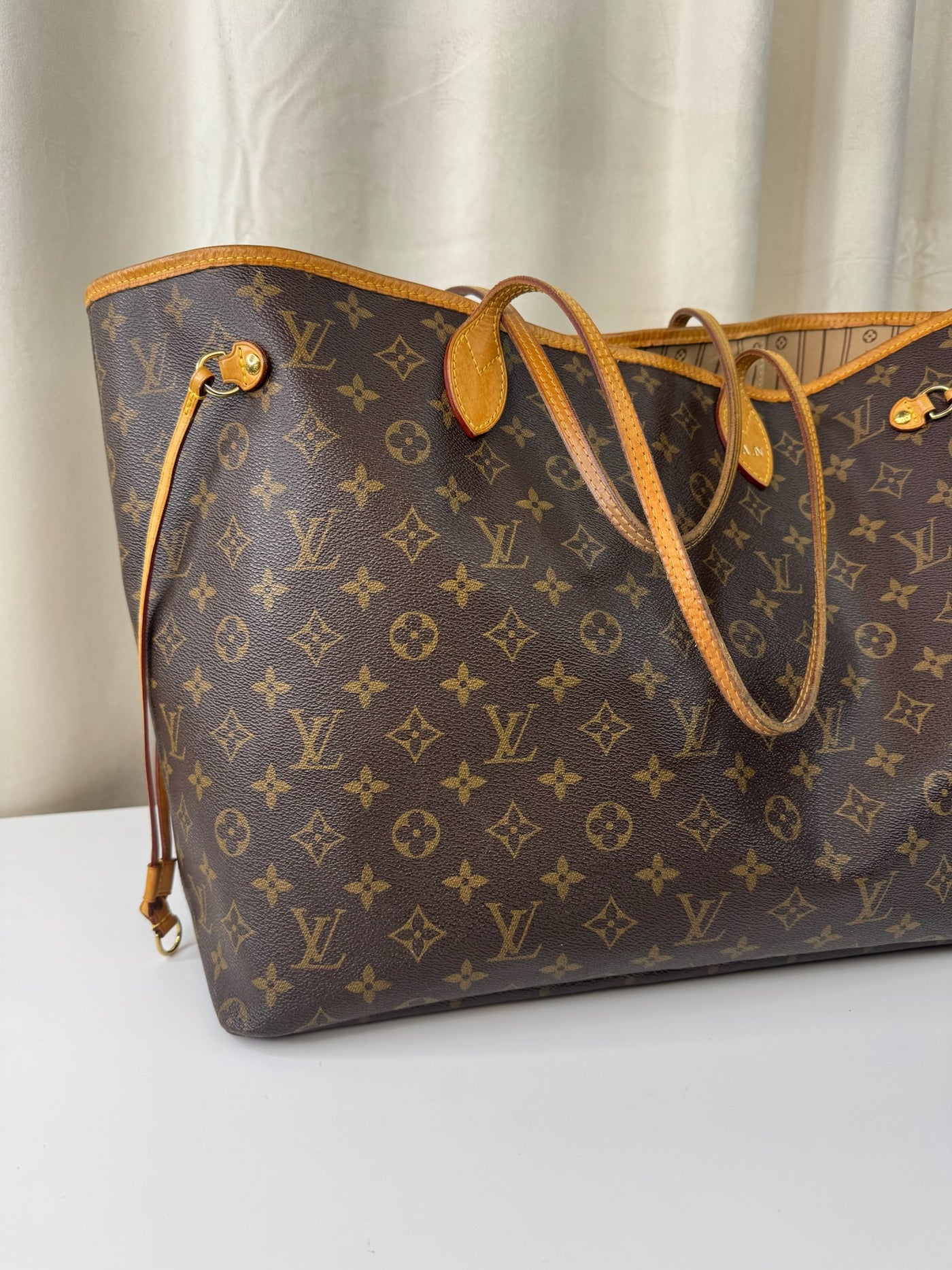 Louis Vuitton -  Monogram Neverfull MM - Brun/beige - Secondhand