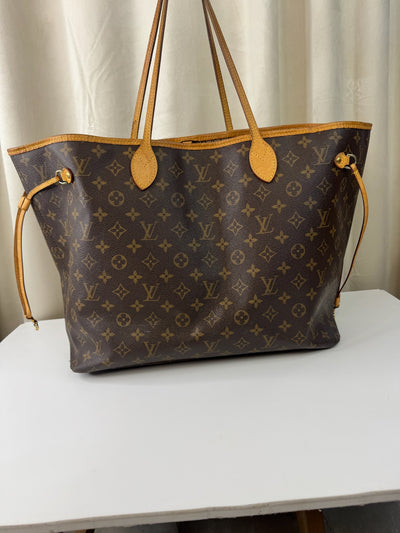 Louis Vuitton -  Monogram Neverfull MM - Brun/beige - Secondhand