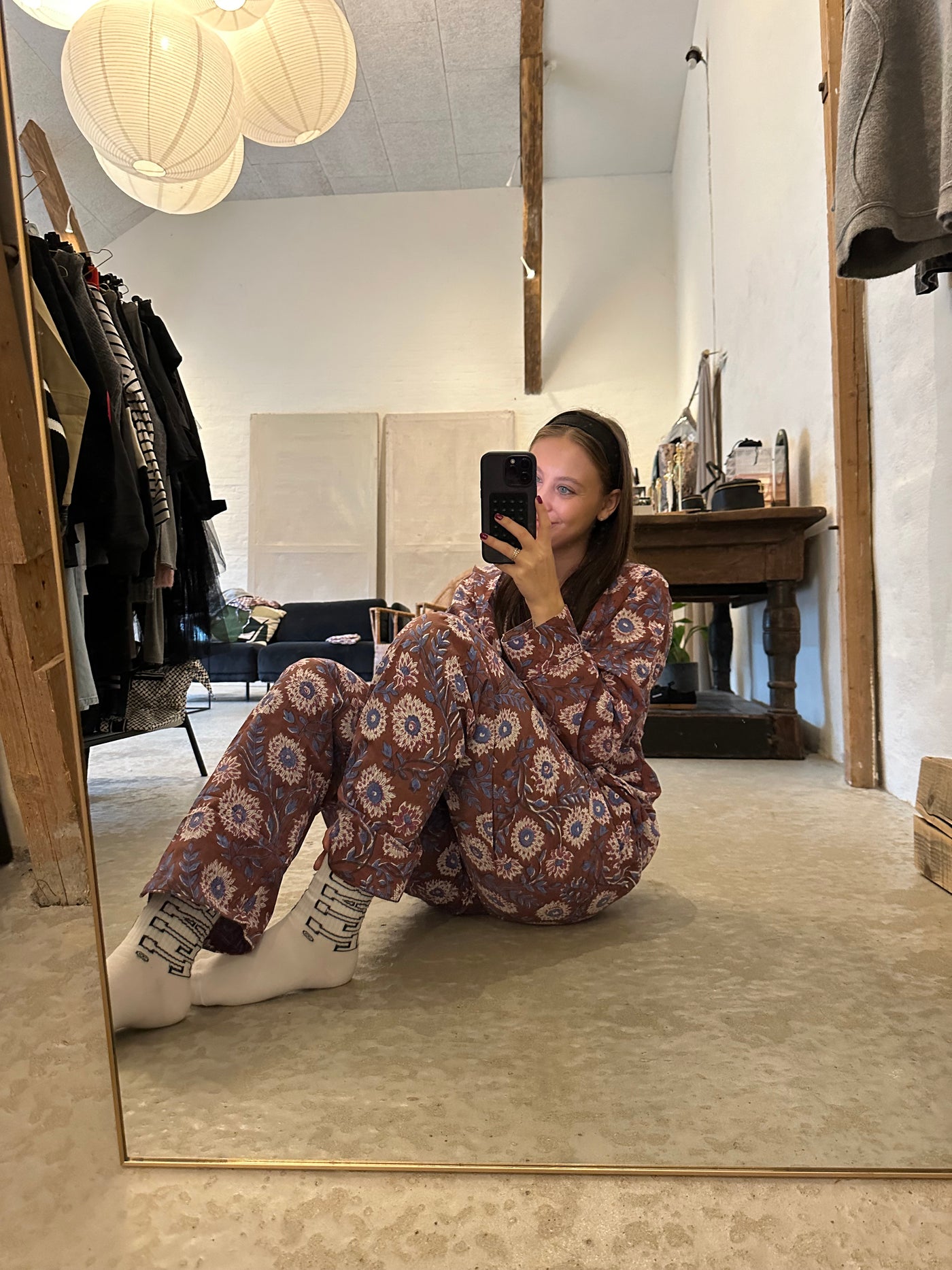 Sissel Edelbo - Nattøjssæt - Nuit pyjamas - Brown floral - sss