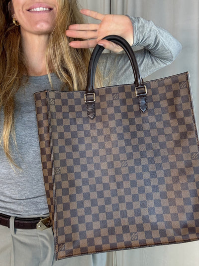 Louis Vuitton - Damier sac plat shopper bag with red front - Secondhand