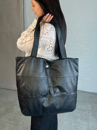 Shopper leather bag - Black - Depeche