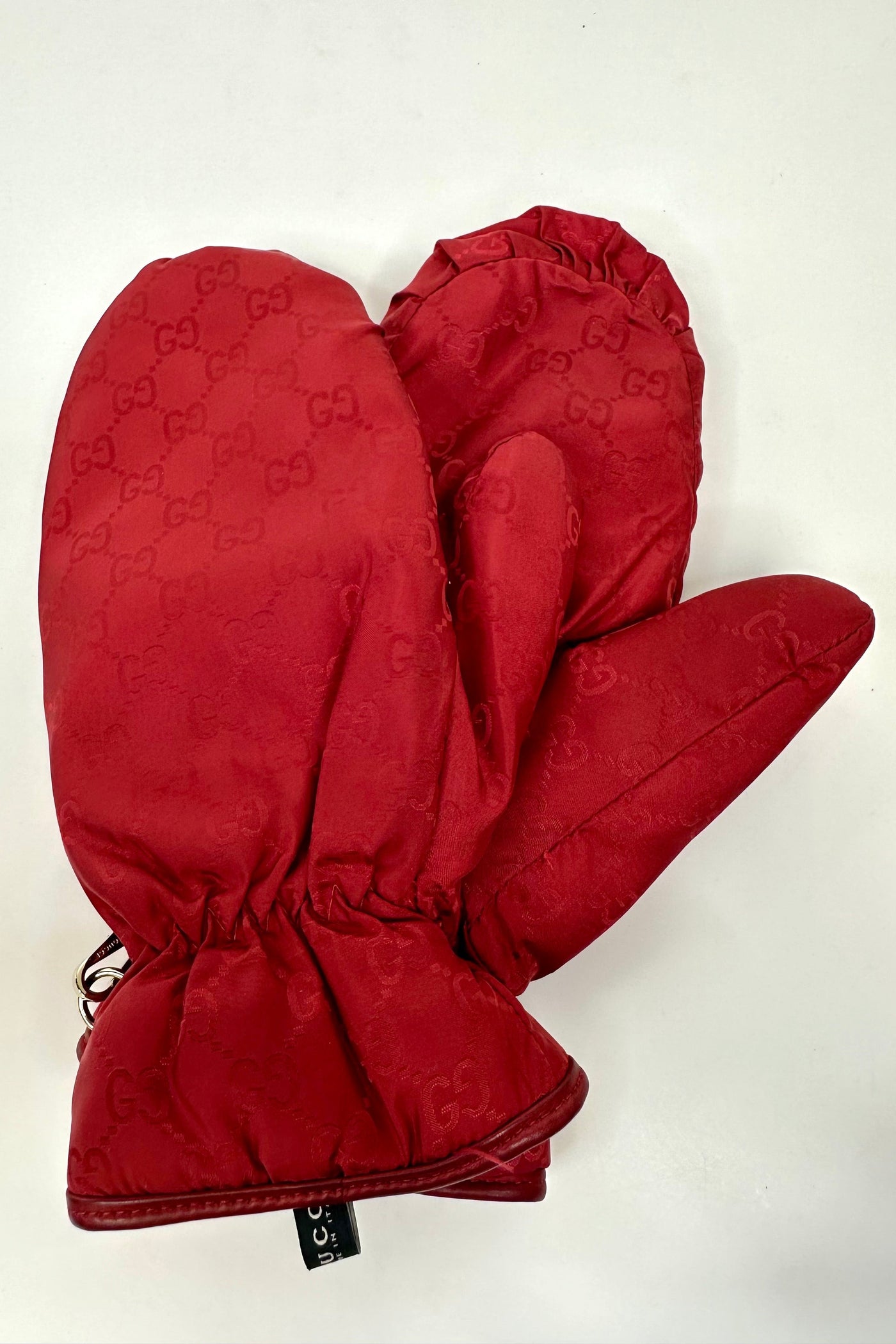 Gucci - Monogram Mittens/Vanter - Røde- Secondhand