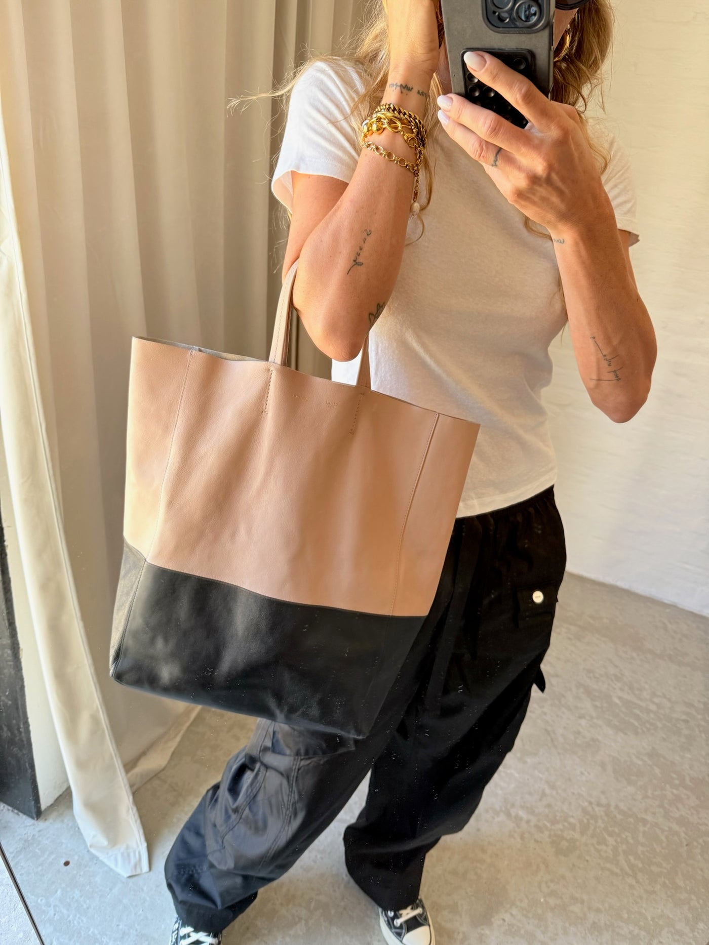 Celine - Cabas tote bag - Beige/Black - Second hand