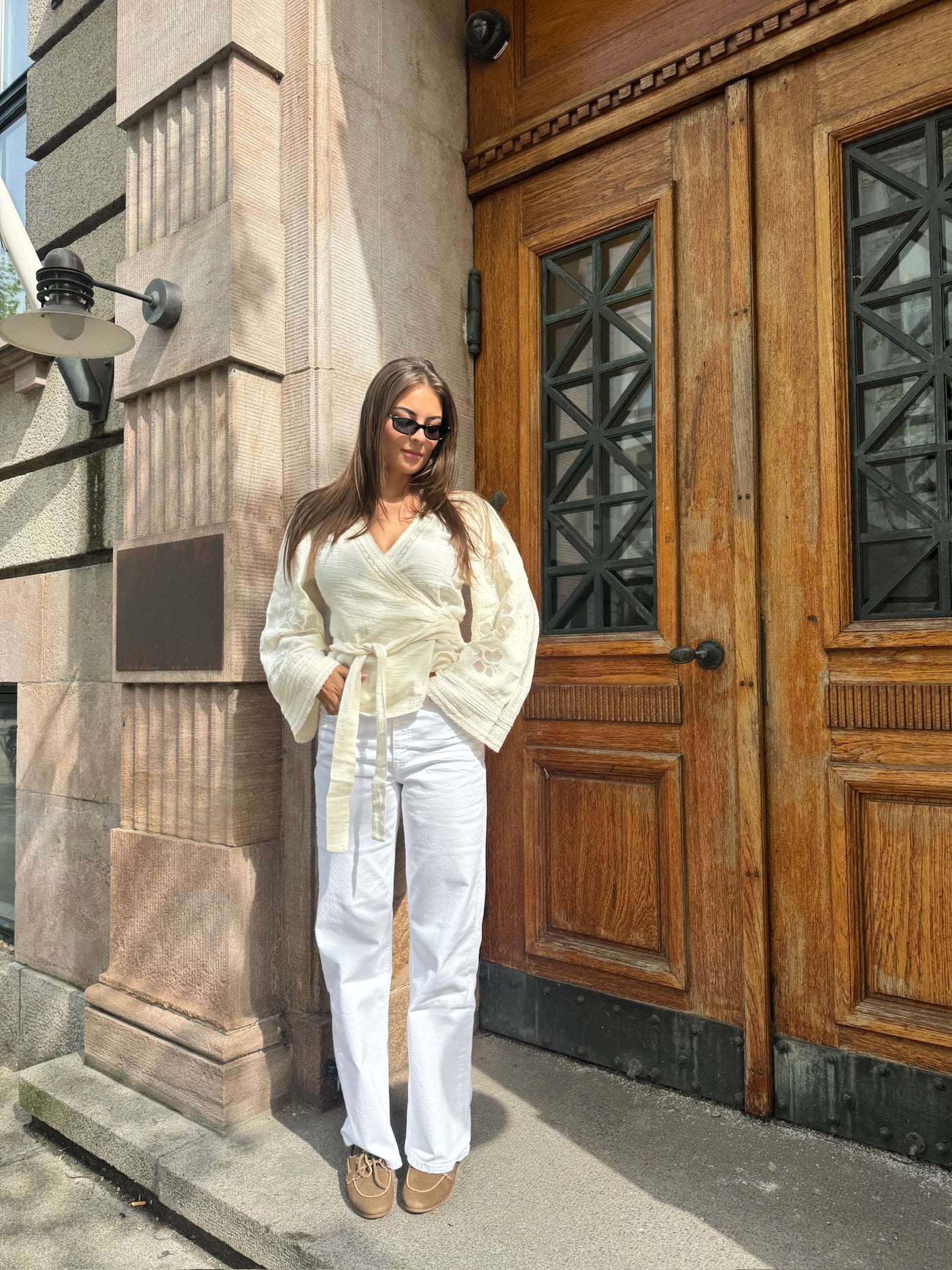Sissel Edelbo - Wrap blouse - Off white - Winfrey