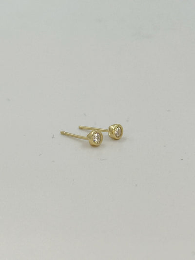 Andcopenhagen - Stud earrings - 18 carat gold plated 925 sterling silver - Funk zircon stud